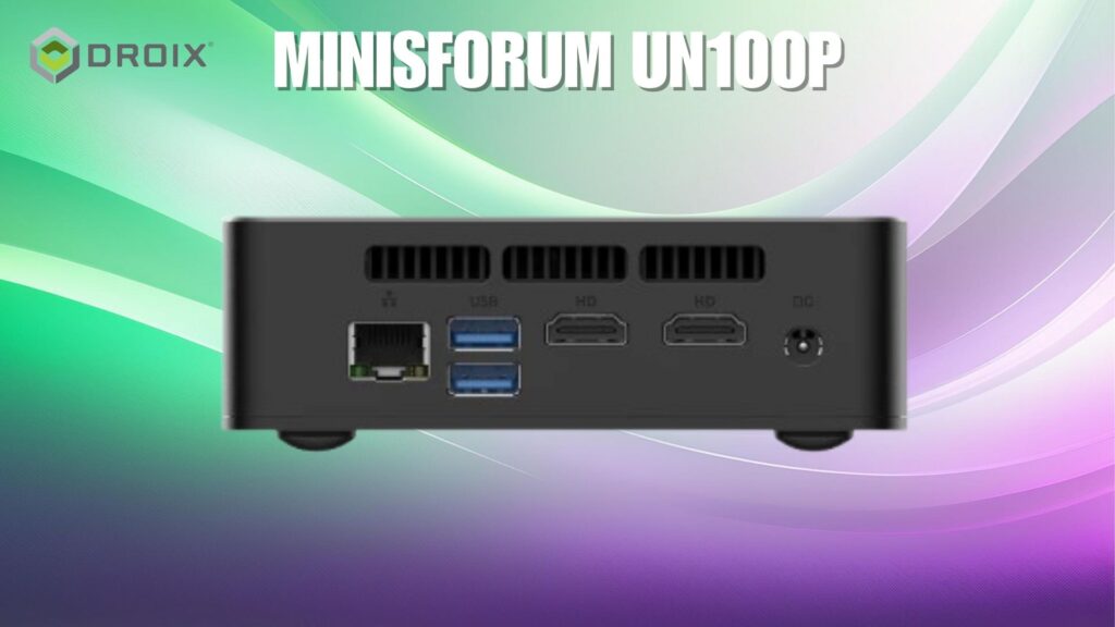 Minisforum UN100P galinis vaizdas