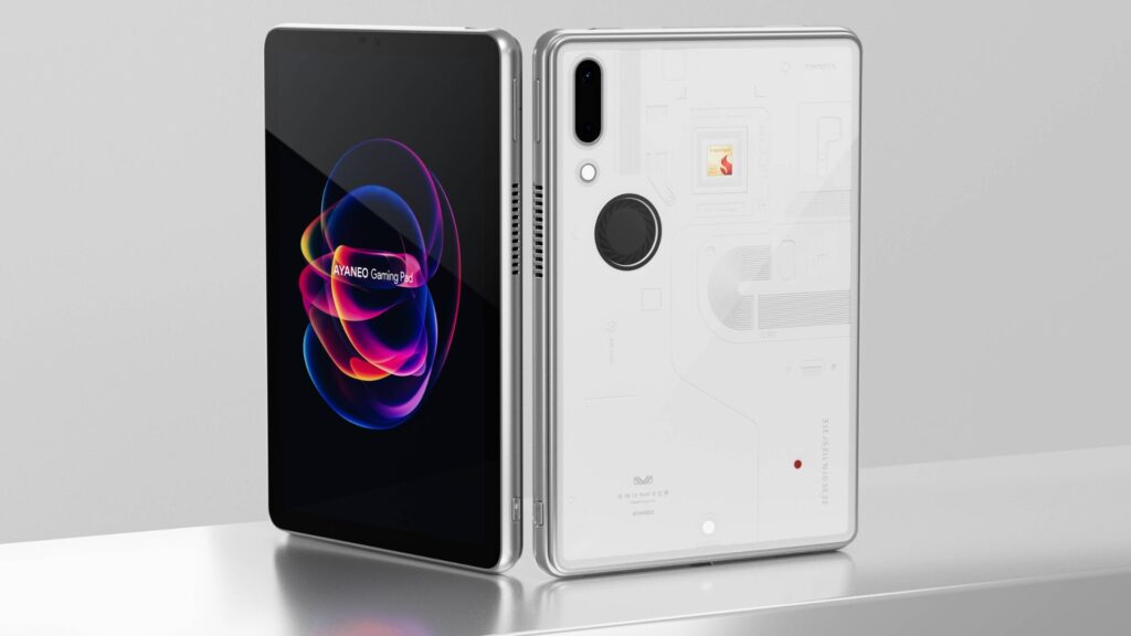 AYANEO Game Pad White Pohled zepředu a zezadu