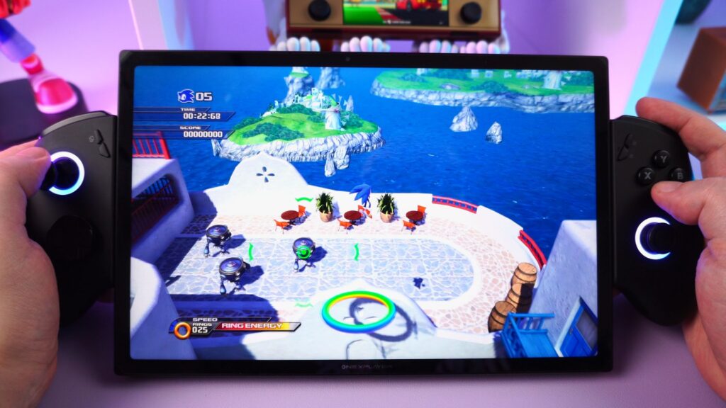 Sonic Unleashed na ONEXPLAYER X1 Pro 1600P 120Hz obnovovací frekvence