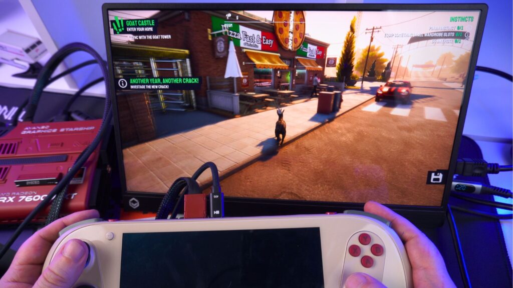 Goat Simulator 3 in 4K auf dem AYANEO AG01