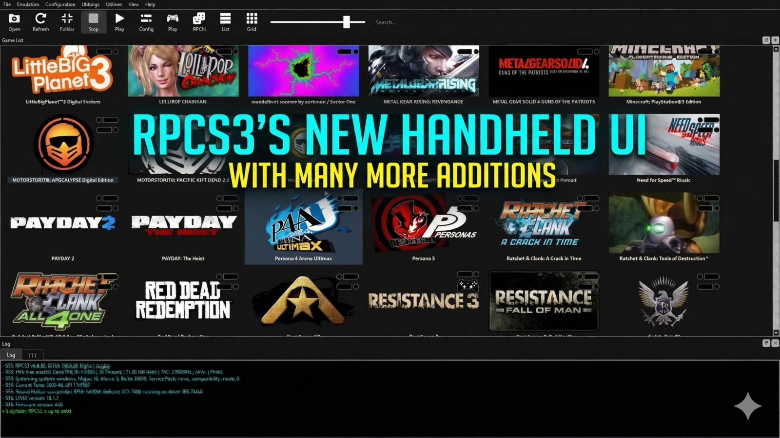 RPCS3s handheld UI