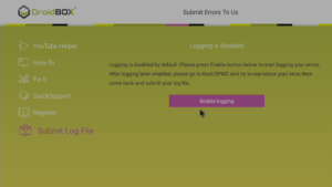 DroidBOX® Control Centre Logging can help trace issues