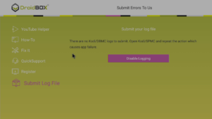 DroidBOX® Control Centre Logging has been enabled