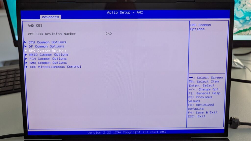 GPD Duo - AMD CBS Menu