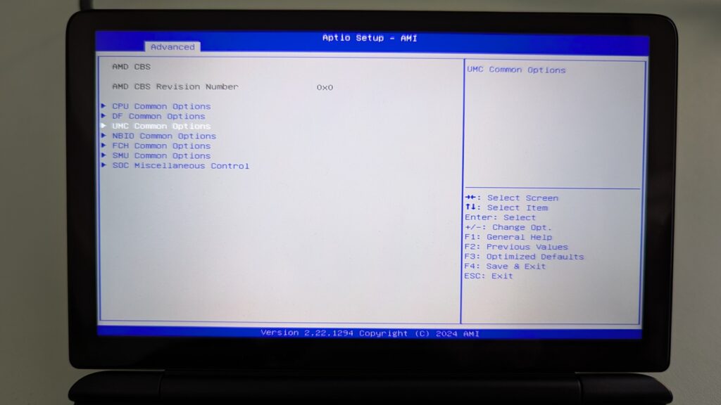 GPD WIN Mini 2025 - AMD CBS Menu