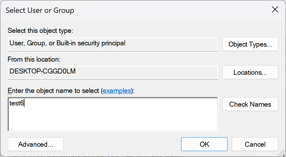 Input your account name