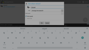 SambaDroid Cliquez sur Partager par défaut