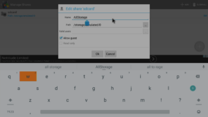SambaDroid Cliquez sur Modifier le nom du partage
