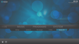 Kodi LibreELEC System System Info Entry