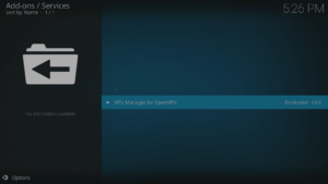 Kodi 17 LibreELEC Kodi Add-ons Installare da Repository Repo Inserito VPN Manager per OpenVPN Evidenziato