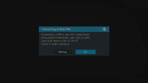 Kodi 17 LibreELEC VPN Manager per OpenVPN Connessioni VPN Connessione effettuata Risultati del test
