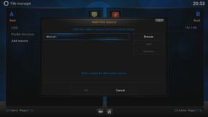Kodi 16 LibreELEC VPN Manager per OpenVPN File Manager Aggiungi sorgente Fare clic sulla casella di indirizzo