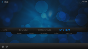 Kodi 16 LibreELEC VPN Manager per OpenVPN Menu di sistema