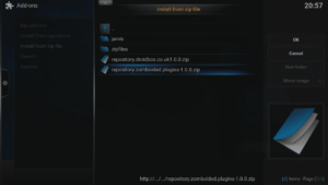Kodi 16 LibreELEC VPN Manager per OpenVPN Menu di sistema Area Add-Ons Installare da ZIP DroiX Repo Selezionare ZIP
