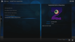 Kodi 16 LibreELEC VPN Manager per OpenVPN Menu di sistema Area Add-Ons Installa da Repository Seleziona Zomboided Repoi