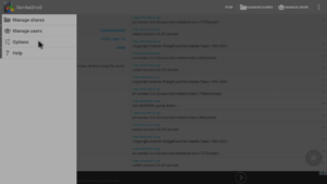 Options de clic de SambaDroid