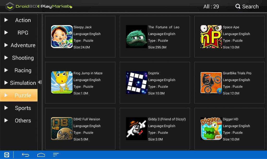 6--DBPM-Android spil menu