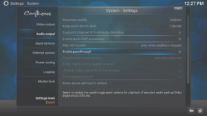 Sortie audio Kodi suite