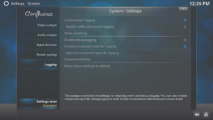 Kodi Settings Level Standard