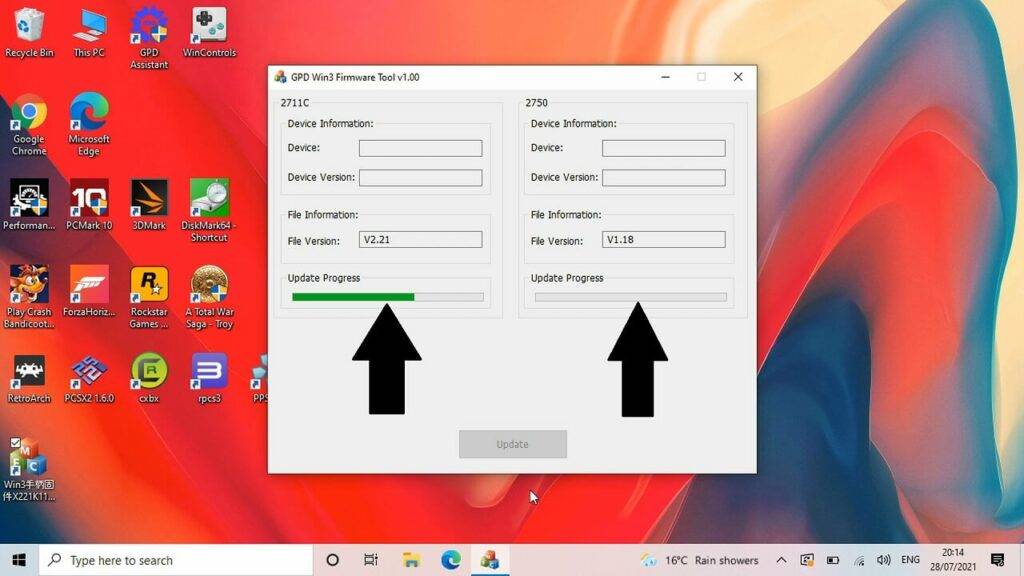 GPD Win 3 BIOS-opdatering