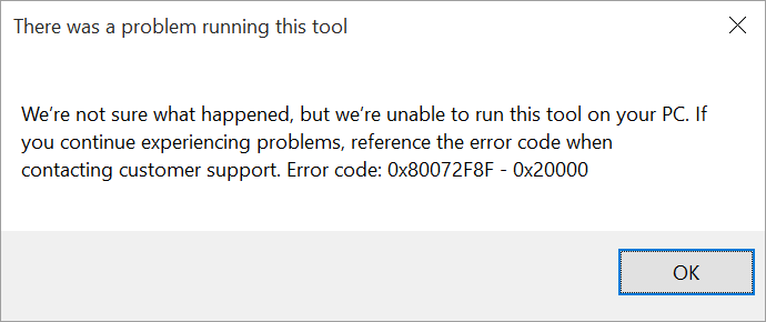 Windows 10 Anniversary Updated fejlede fejlmeddelelse