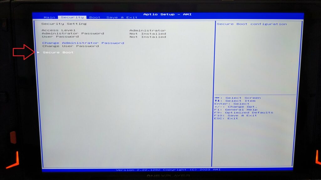 Choose Secure Boot