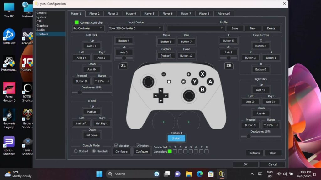Handheld Companion Motion Control Setup