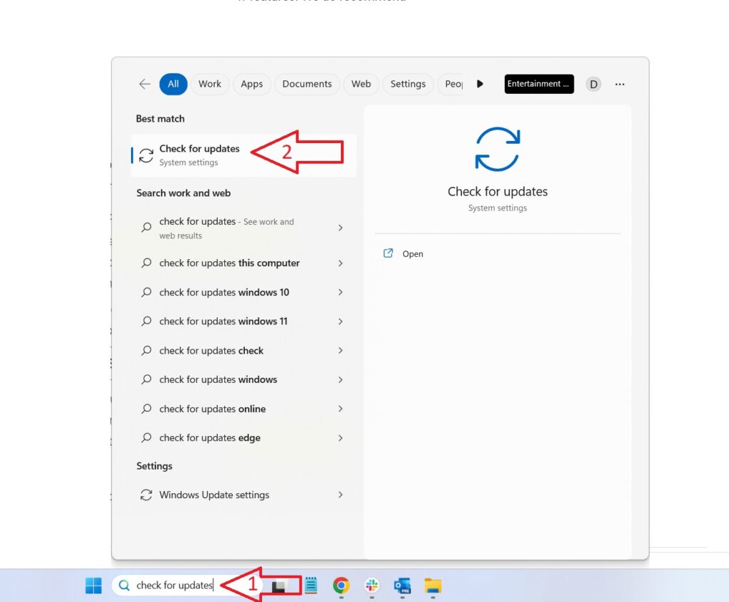 Check for Windows Updates