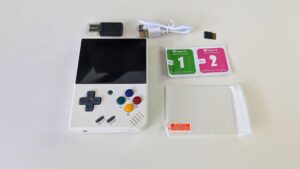 Miyoo Mini Plus retro console with accessories