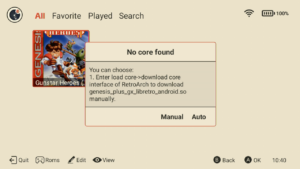 Indlæs en RetroArch-kerne manuelt eller automatisk