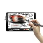 One Netbook Mix 3 Pro Platinum being used by a person with the Official Stylus