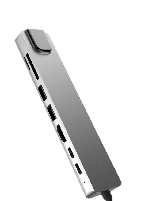 DroiX FX8s - Showing 2 USB Type-C Ports, 1 HDMI, 2 USB Type-A, 1 SD Card and 1 MicroSD Port