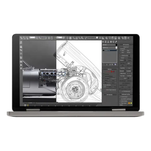 One Netbook Mix 3 Pro Platinum - Front View showing Design Software