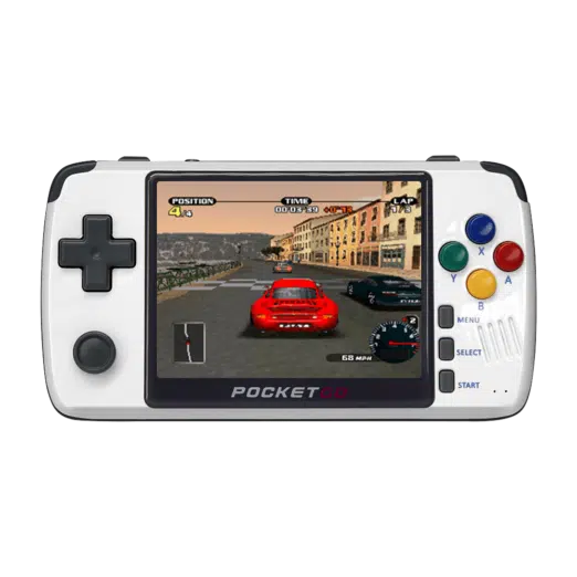 BITTBOY PocketGo v2.1 (Latest Version) - Front view playing NFS