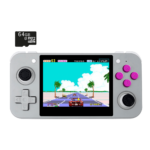 DroiX RetroGame RG350 Retro Gaming Handheld Console - Grey with Included 64GB MicroSD Card