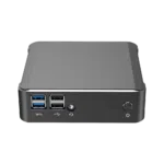 DroiX CK1 Mini PC Windows 10 NUC Up to Intel Core i7 Chipset, 512GB PCI-E NVMe SSD, 16GB DDR4 RAM - Showing front with 2x USB 3.0 Ports ; 2x USB 2.0 Ports ; 3.5mm Headphone&Microphone Jack and Power Button