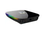 Q Plus H6 Android 8 Oreo Smart Powered TV Box - Back View showing I/O