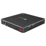 Beelink T45 Windows 10 Home HTPC Mini Computer with Intel Processor showing rear I/O of the item and side usb ports