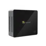 Beelink J45 Windows 10 Mini Computer for Home or Office - Side Front View showing Power Port, 2x USB Type-A and 3.5mm Headphone&Microphone Jack and MicroSD/TF Card Slot