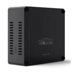 Beelink X55 Windows 10 Home Mini Computer showing left grille with MicroSD/TF Card Slot and bottom information