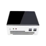 DroiX PROTEUS G4 Intel NUC Mini PC shown from the front with power button, audio output and USB 3.0 Ports