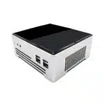 DroiX PROTEUS G4 Intel NUC Mini PC shown from the front with power button audio output and USB 30 Ports