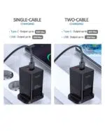 65W Power Supply for GPD WIN 3, AYA NEO and MacBook in black showing charging