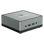 MinisForum UM250 AMD Mini PC - Showing front Microphone, USB-Type C Port, 2x USB Type-A Ports and 3.5mm Headphone Jack along with Power Button