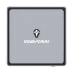 MINISFORUM DMAF5 AMD Mini PC with Ryzen 5 - Shown from the top with MINISFORUM Logo