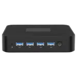 MinisForum GK41 - Shown from the front with 4x USB 3.0 Ports and Power Button