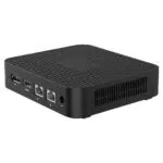MinisForum GK41 - Shown from the rear at angle with 1x HDMI Port, 1x DP Port, 2x RJ45 Ethernet Ports