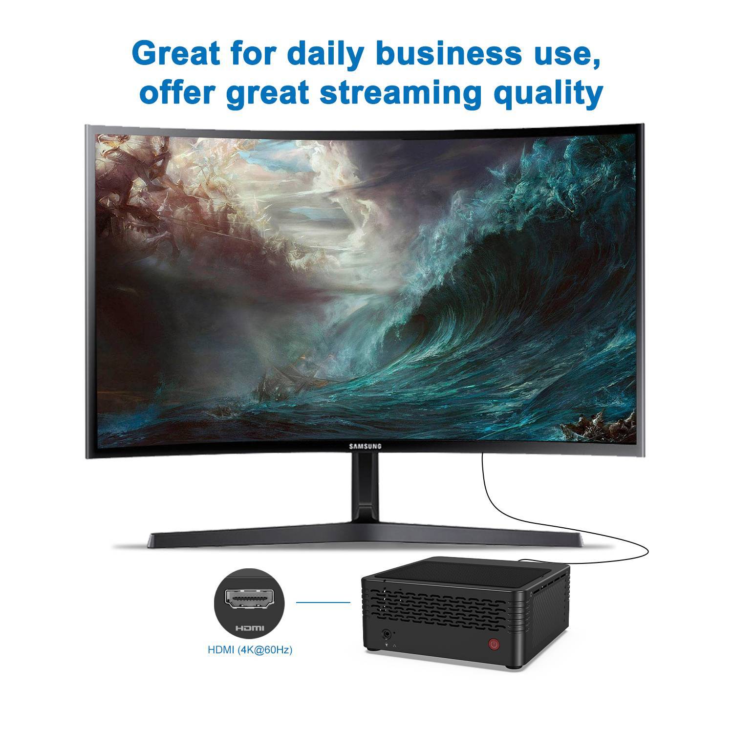 MinisForum EliteMini H31G Mini PC w/ NVidia 1050Ti showing great display features