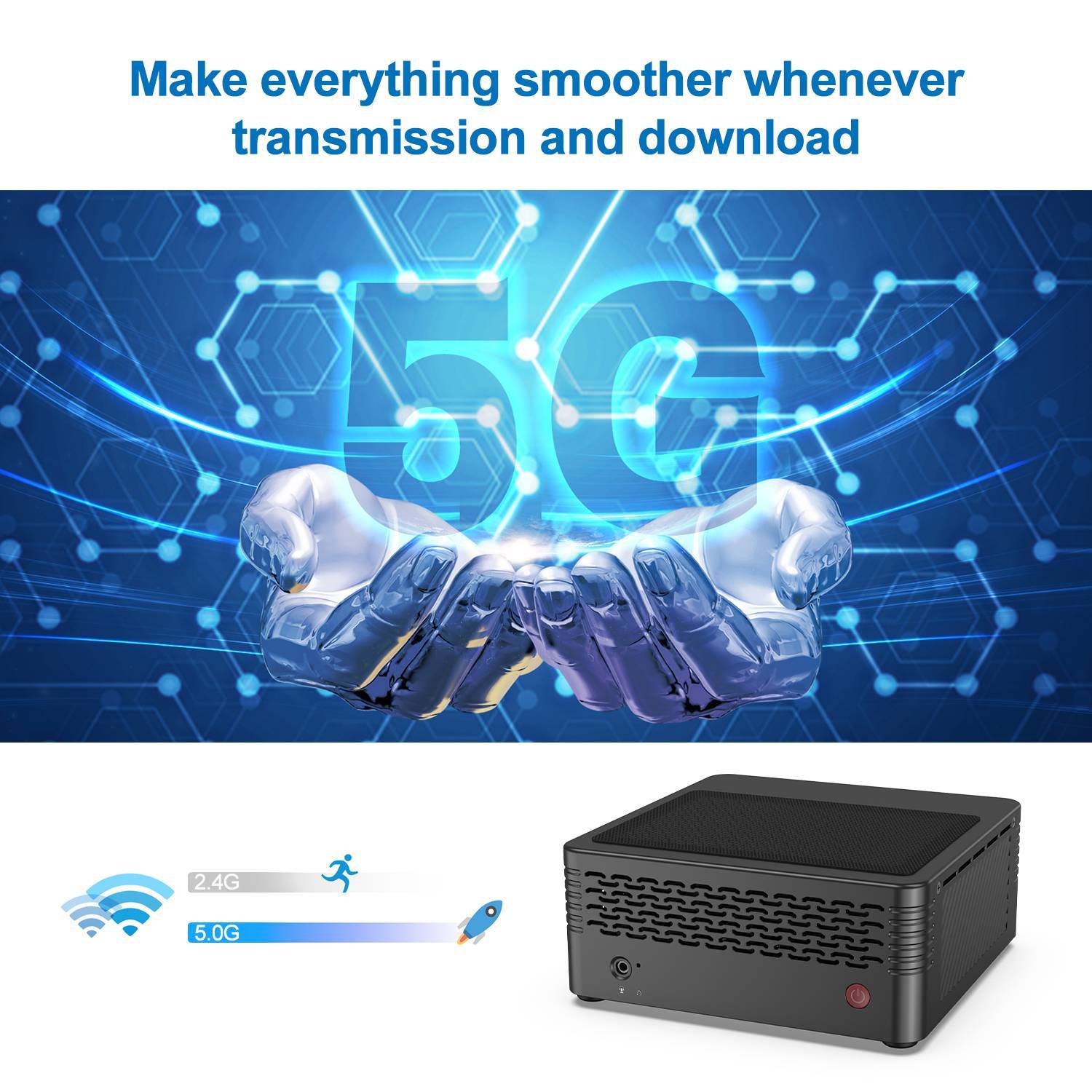 MinisForum EliteMini H31G Mini PC w/ NVidia 1050Ti showing Fast Wi-Fi