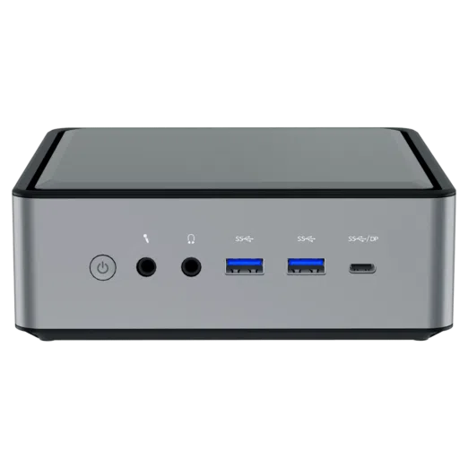 MinisForum EliteMini HM80 Ryzen PC shown from front
